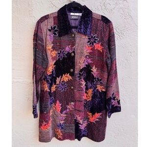 Yak Magik Womens Purple Jacket Velvet Patchwork Boho Whimsigoth Gypsy Festival